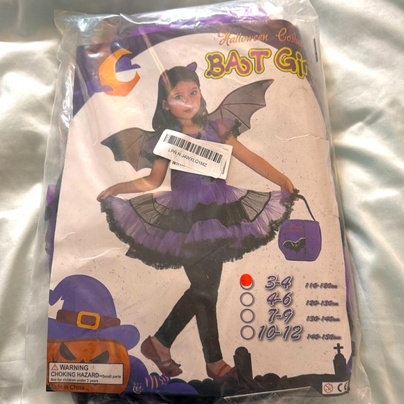 NWT bat girl size 3-4 Halloween costume - Picture 1 of 4
